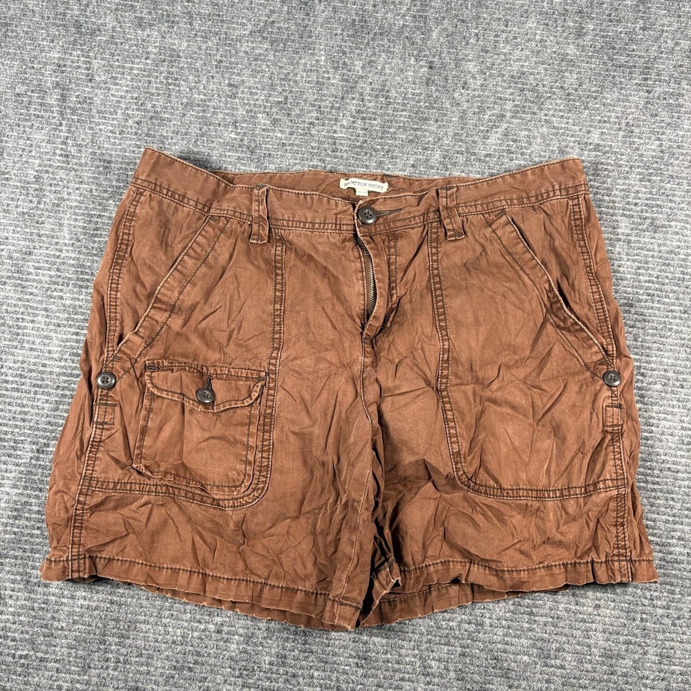 Hampton Short Cargo Shorts Women 14 Brown Excellent Utility Outdoor Mid Rise